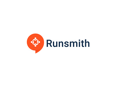 Runsmith Logo branding design logo logotype mobileapplogo orange runsmith typography vector