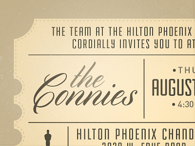 Ticket Invitation connies hilton illustration invitation texture ticket type