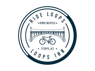 Loops Patch arizona bikes bridge icon illustration lines loops mill minimal patch statebicycle tempe