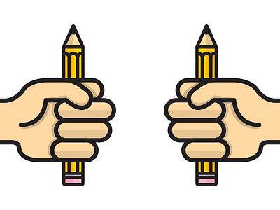 Handz fist hands icon illustration lines pencil