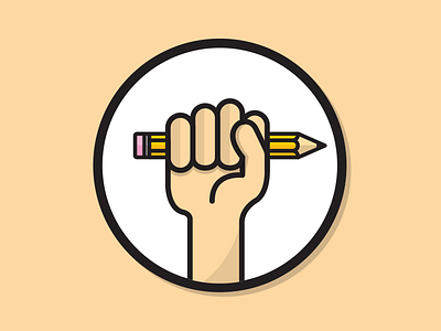 Hand fist hands icon illustration lines pencil