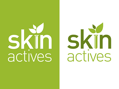 Skin Actives flat illustration leaf logo science skin skincare testtube text
