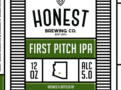 Honest Label beer brewery hops illustration ipa label lines minimal