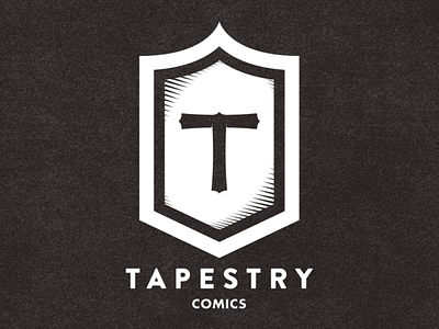 Tapestry Comics Final comics icon lines logo medieval sword tapestry texture type