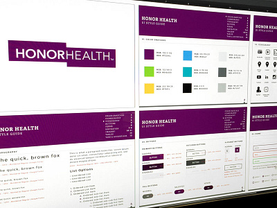 Honor Health UI Style Guide buttons color healthcare icons logo style guide ui