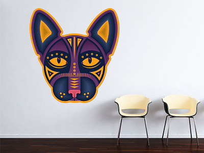 Sphynx Wall Decal cat decal illustration sphynx sticker