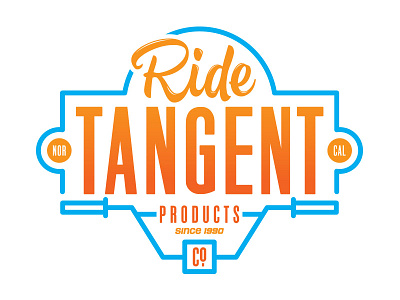 Ride Tangent badge bmx co handlebar lines script typography