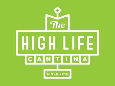High Life Cantina bar cantina green logo mexico retro type vintage