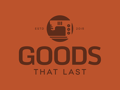 Goods That Last estd goods gtl icon leather logo mark sewing machine typography
