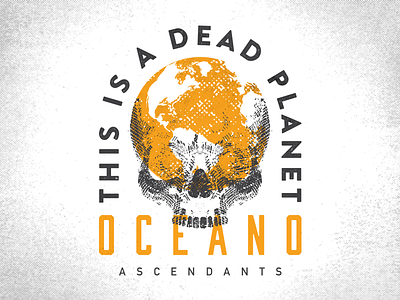 Oceano band dead earth illustration merch metal skull texture typography