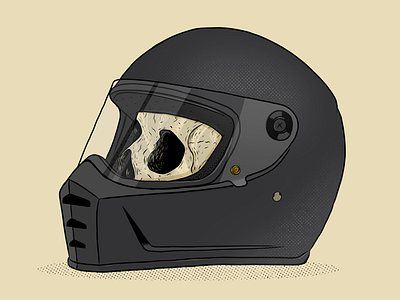 Skullet biltwell halftone helmet illustration ipad motorcycle skull texture