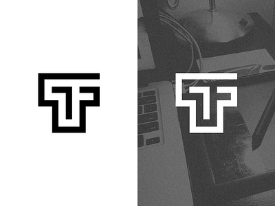 TF bold brand design fetting lines logo monogram simple tf travis