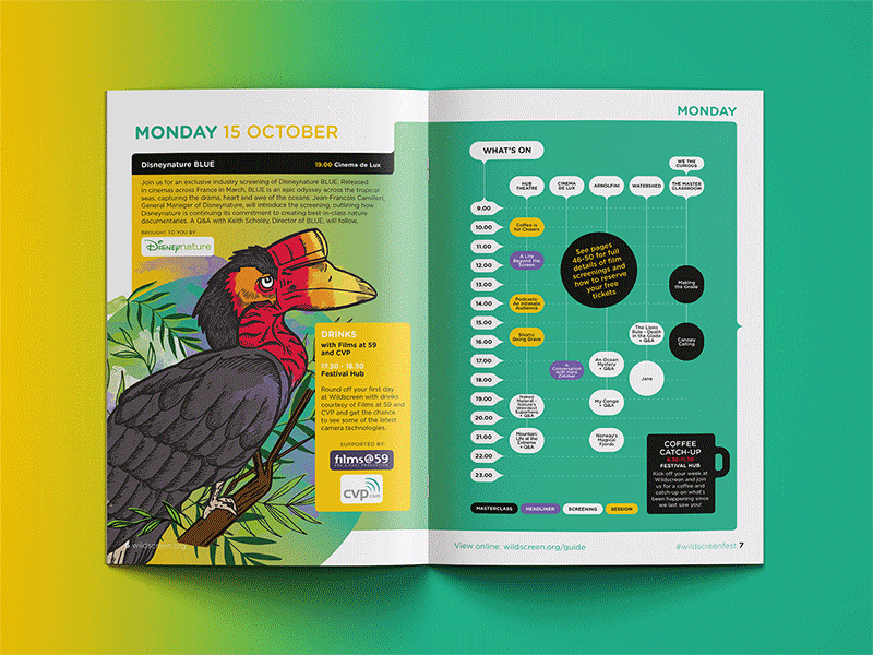 Wildscreen Guide section spreads brochure design design dps graphic design guide layout layoutdesign print print design sections