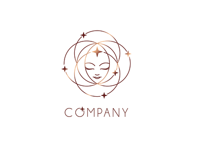 Cosmos Portrait Logo FOR SALE beauty branding cosmetics cosmos design face for sale illustration logo universe vector