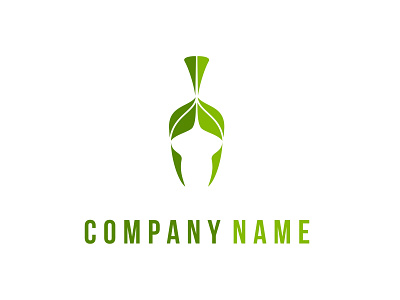 Green Helmet Logo FOR SALE branding design for sale helmet leaf leaves logo logos modern natural organic protection vector