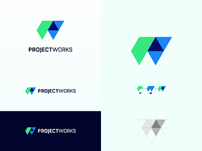 Project Works geometric logo p technology w