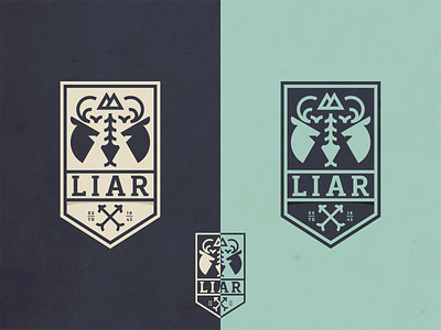 Liar liar logo natural negative space vintage vintage badge