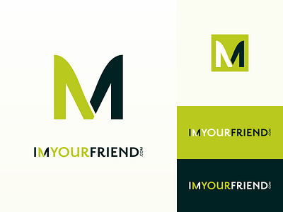 Imyourfriend abstract logo m monoline negative space