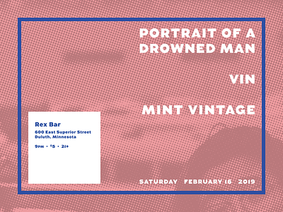 Portrait of a Drowned Man poster - 2/16/19 gig poster half tone poster