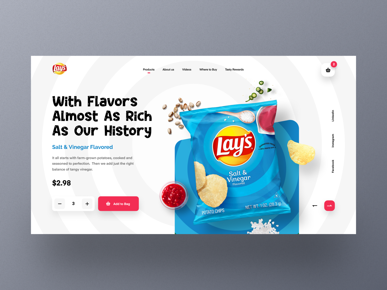 Lay's  UI exploration by Farzan Faruk for Orizon UI/UX Design
