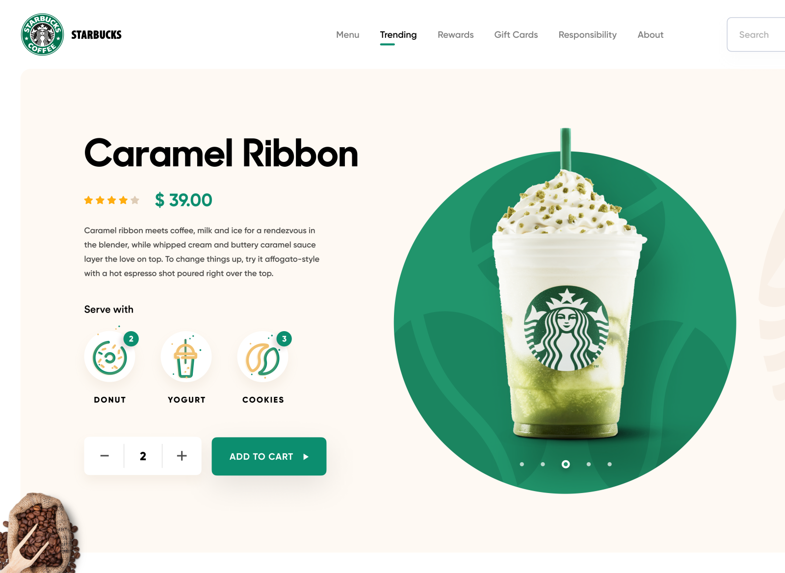 Starbucks  UI exploration by Farzan Faruk for Orizon UI/UX Design