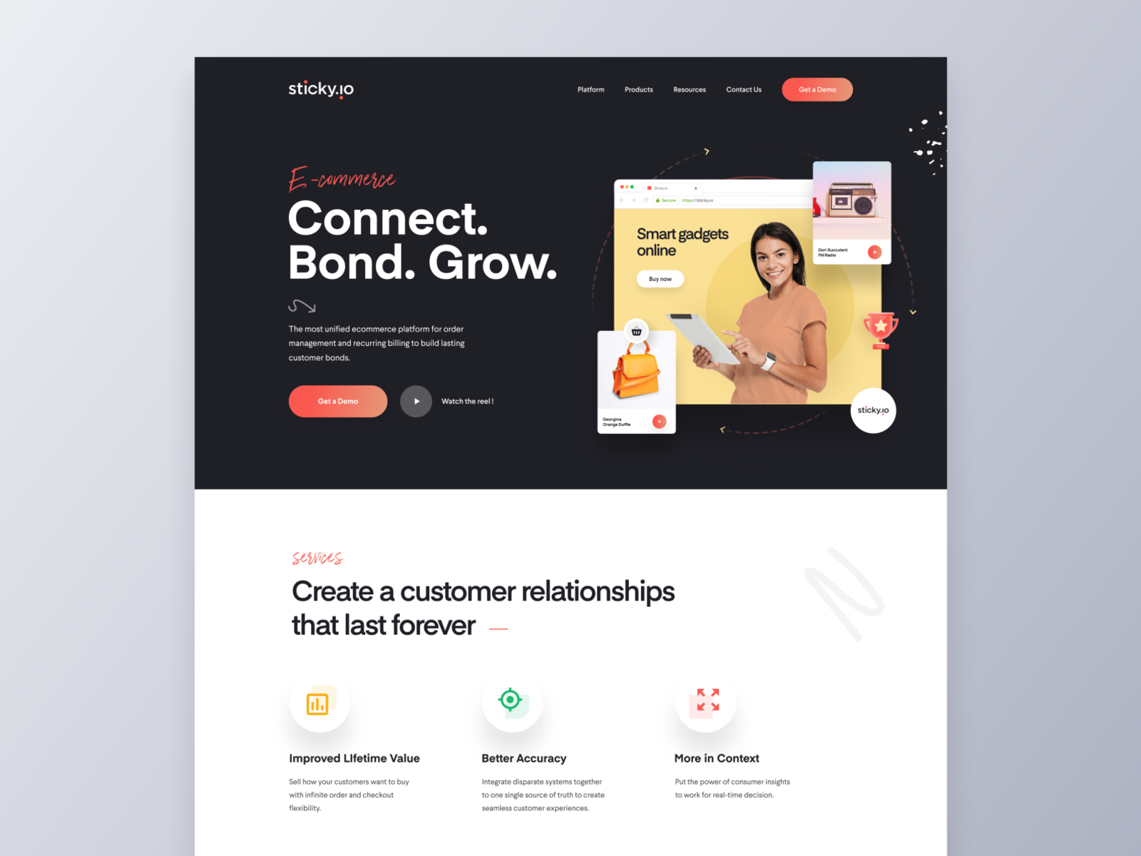 E-commerce platform Landing Page by Farzan Faruk for Orizon: UI/UX ...