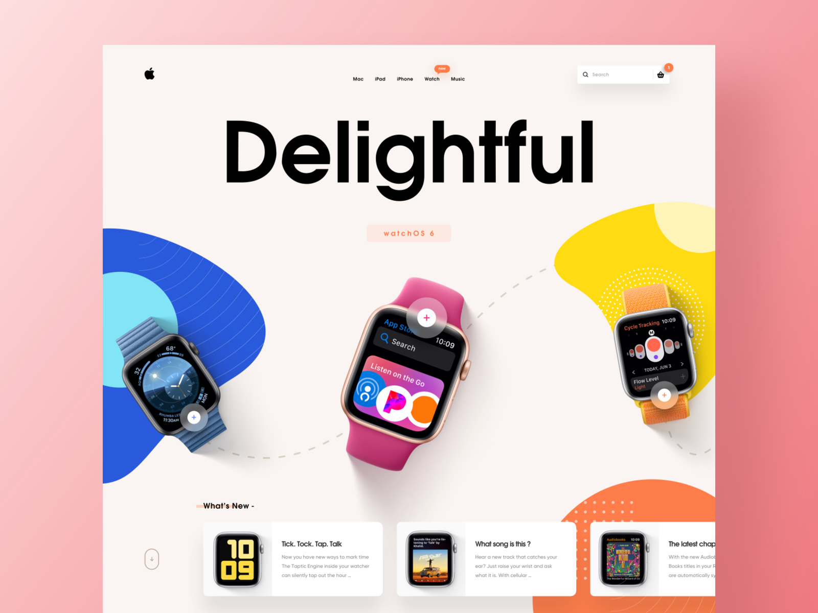 watchOS 6 Landing Page - Mobile Concept minimal app design applepencil apple ios mockup apple watch design responsive design smartwatch apple watch 2018 trends ui ux website design product web design landing page homepage ecommerce website