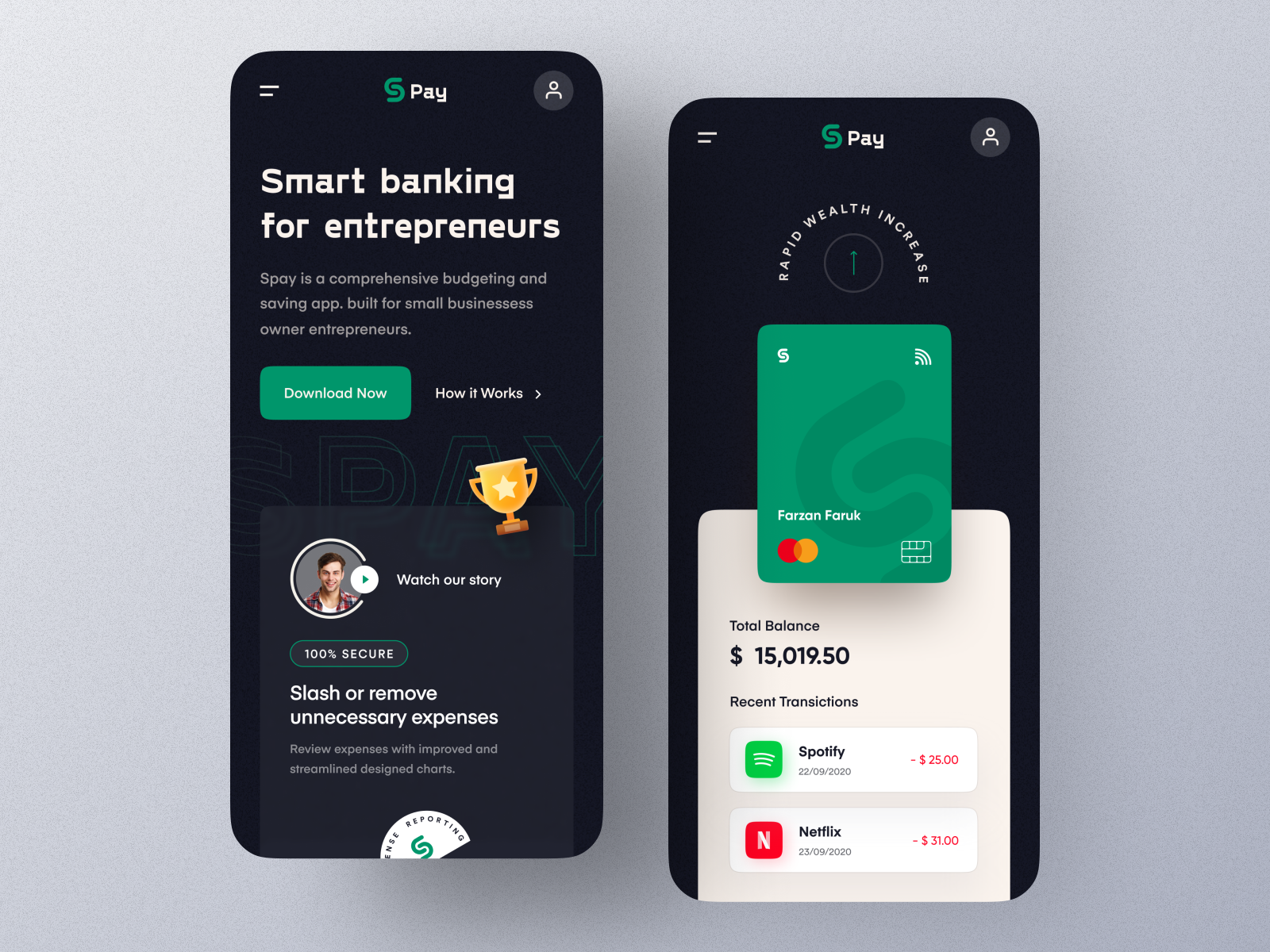 Money management App landing - Mobile Version by Farzan ...