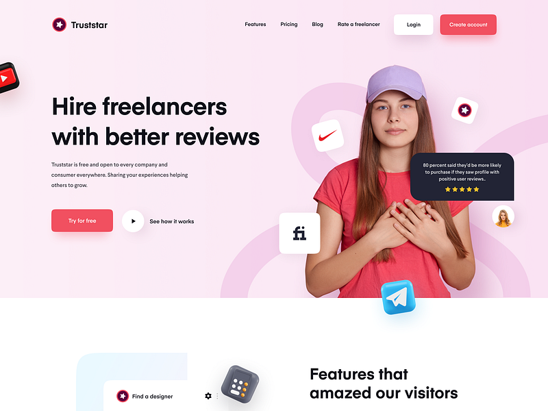 Truststar Landing Page Design by Farzan Faruk for Orizon: UI/UX Design ...