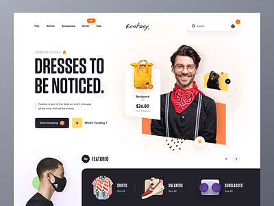 Clothing Store Web UI business clothing store ecommerce fashion header homepage landing page mockup online shopping payment method shirt shopping sneakers style typography ui ux web design website website design