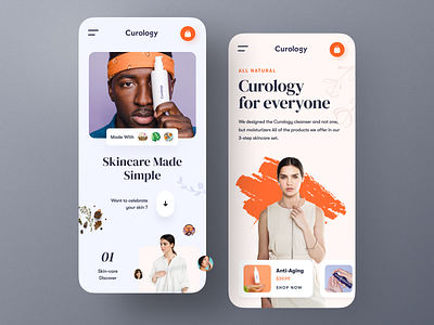 Curology - Mobile Responsive cosmetics ecommerce fashion homepage landing page makeup mobile responsive mockup modeling personal care product responsive design shopping skincare typography ui ux web design website website design