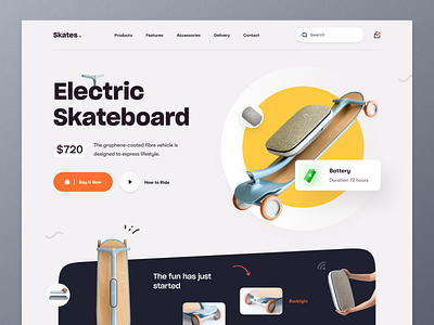 Electric Skateboard - Product Landing Page