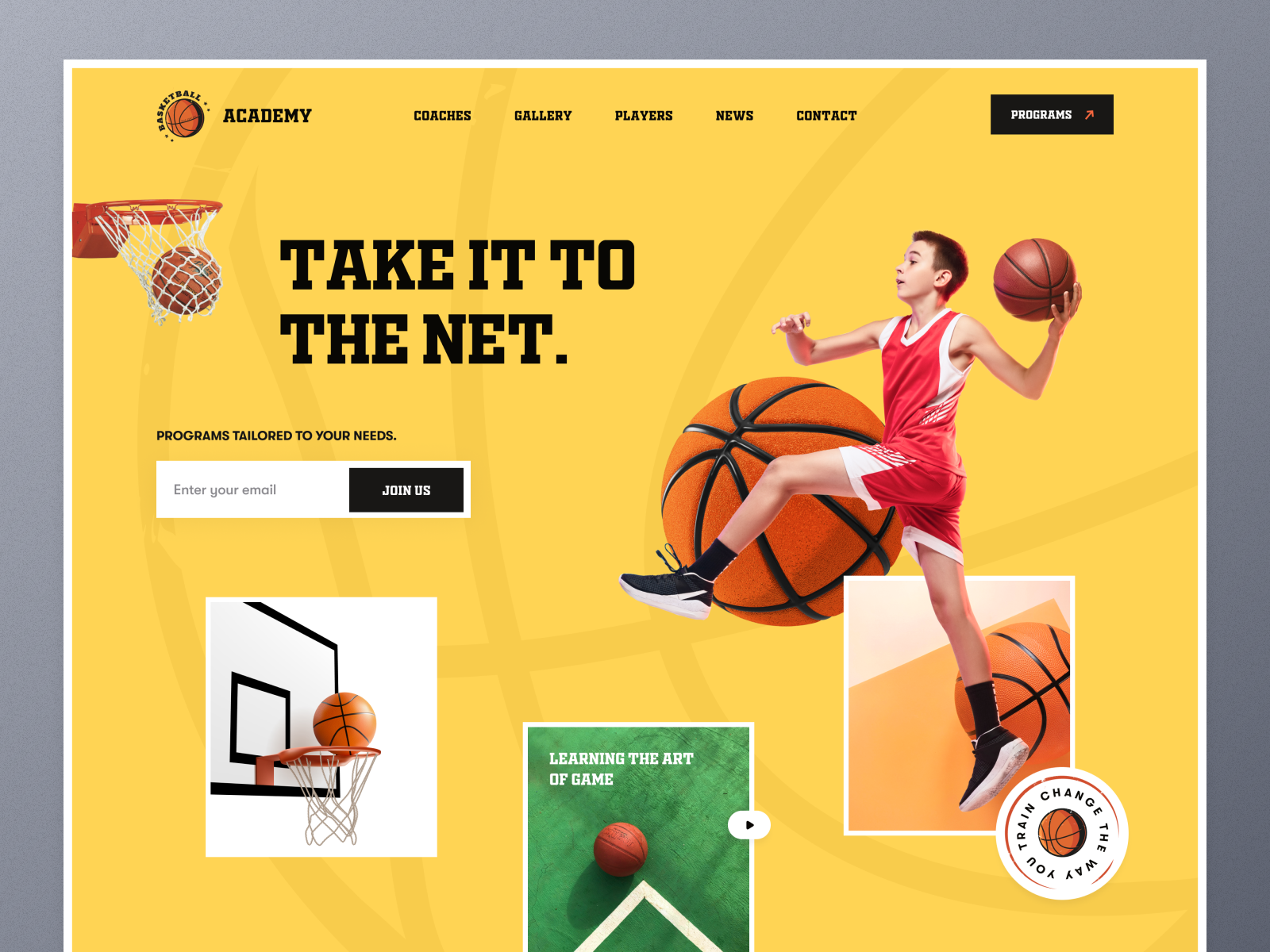 Basketball Academy - Landing Page Concept By Farzan Faruk For Orizon 