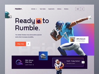 American Football Shop - Website concept american football ecommerce football football kit helmet homepage jersey landing page mockup nba nba finals rugby sports sportswear typography ui ux web design website website design