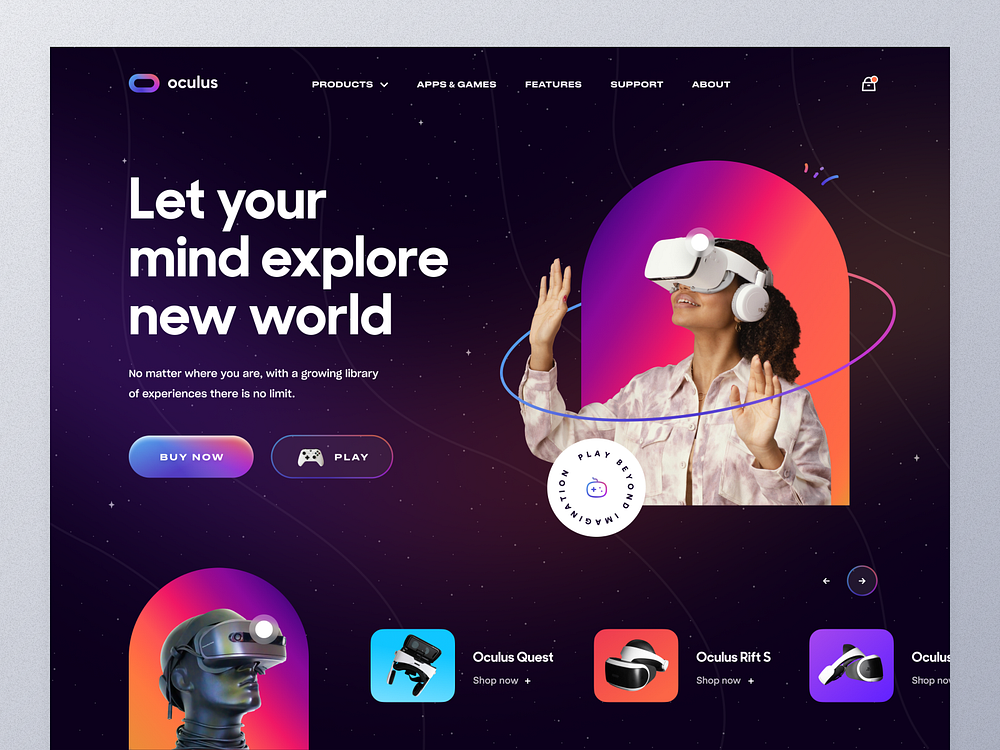 VR Store Website concept by Farzan Faruk for Orizon: UI/UX Design ...