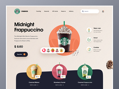 Starbucks Website concept cafe coffee coffee bean coffee shop coffeeshop colorful design drinks ecommerce espresso homepage landing page mockup starbucks tea ui ui ux ux web design website website design