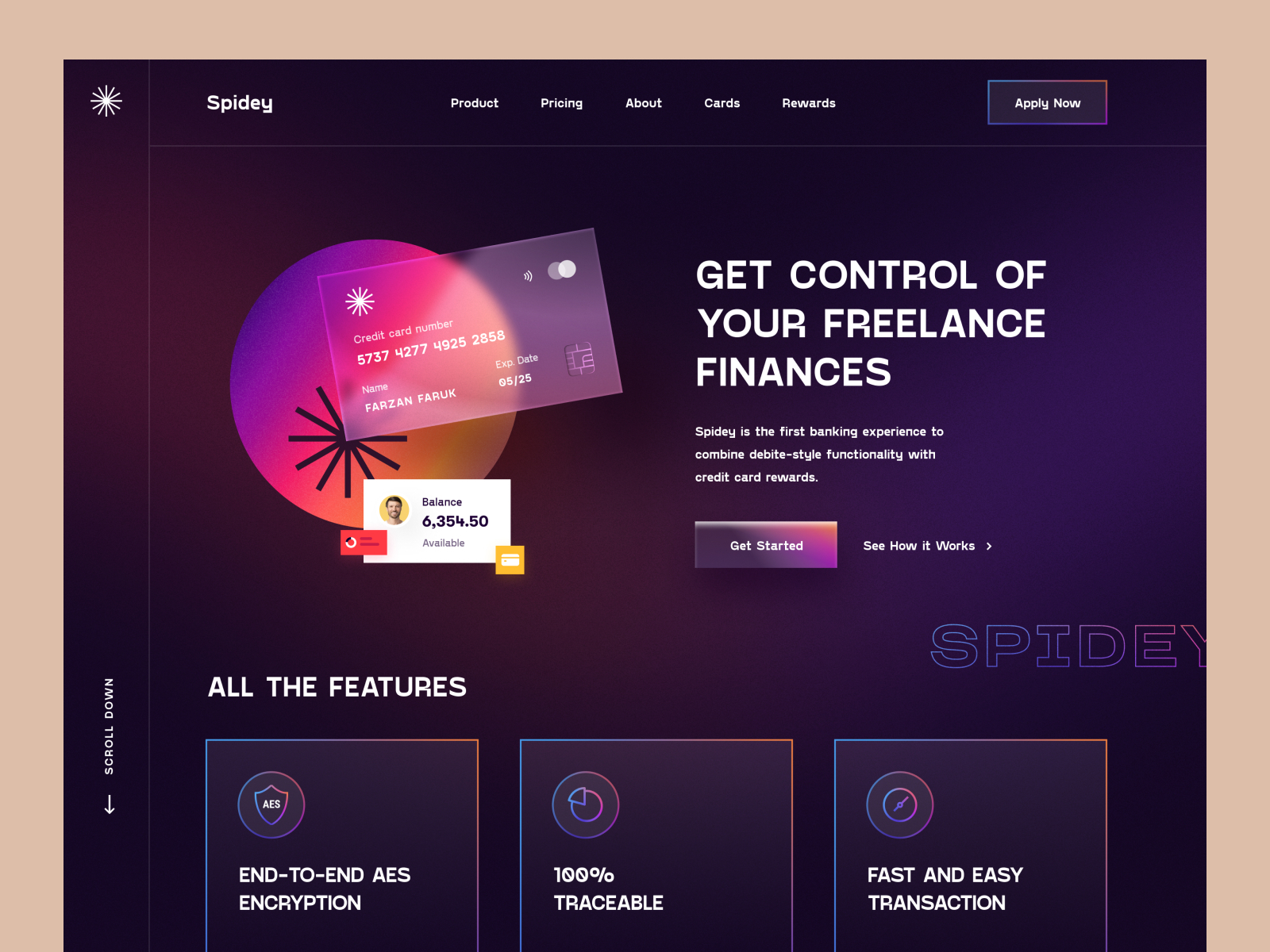 Spidey - Online Payment landing page by Farzan Faruk for Rylic Studio ...