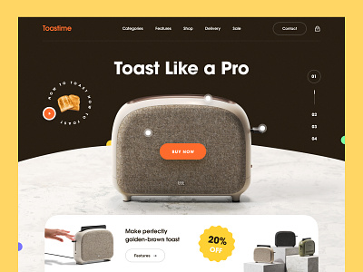 Smart Toaster - Product Landing Page blender bread breakfasrt cooking cooking accessories ecommerce electronic food homemade homepage landing page marketing mockup product landing scion smart toast toaster web design website