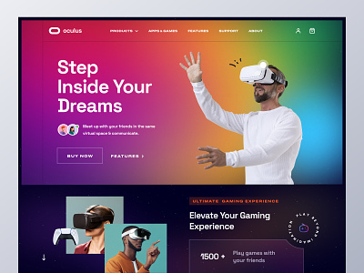 VR Store Landing Page 3d ecommerce gadget game gaming gear headset homepage landing page mockup oculus playstation ux video virtual experience virtual reality vr vr design web design website