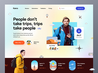 Travel Landing Page ecommerce gopro homepage illustration landing page mockup tourism tourust travel travel agency travel blog travel guide travel vlog travel website travelling trip vacation vacation rental web design website