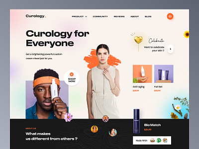 Skincare Product Landing Page antiaging beauty cosmetics curology ecommerce facial fashion haircare homepage landing page makeup mockup personal care self care shopping skin skincare ux web design website