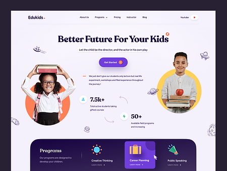 Kids Education Platform website by Farzan Faruk for Rylic Studio on ...