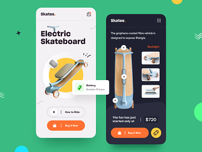 Electric Skateboard website Mobile