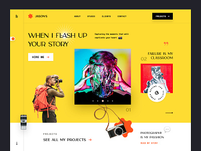 Photographer Portfolio Website concept camera cameraman design agency event management folio homepage landing page mockup model photo photographer photoshoot picture portfolio shoot videography web design website