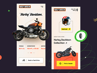 Harley Davidson Website - Mobile version