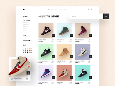 Nike - Product Page Exploration 2018 trends cart ecommerce fashion app footwear design landing page lifestyle nike product shop sneakers sports store trainer ui uidesign ux web web design website design