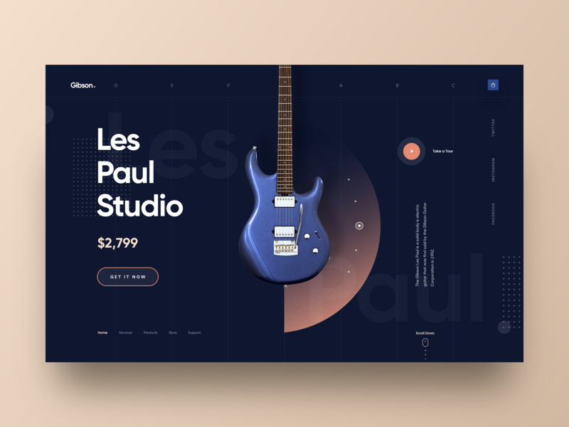 Gibson Guitar Store Web UI by Farzan Faruk 👑 for Hiwow on Dribbble