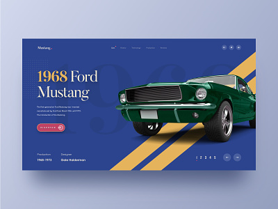 Mustang. 2018 trends car classic car colourful website ecommerce ford graphics header hiwow illustration landing page mustang product speed sportscar typography vintage car web design web design agency website