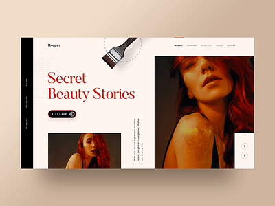 Rouge - Creative Blog animation 2019 trend animation article beauty blog blog post creative design fashion hiwow homepage interaction landing page magazine makeover makeup publication single blog ui ux design web design website