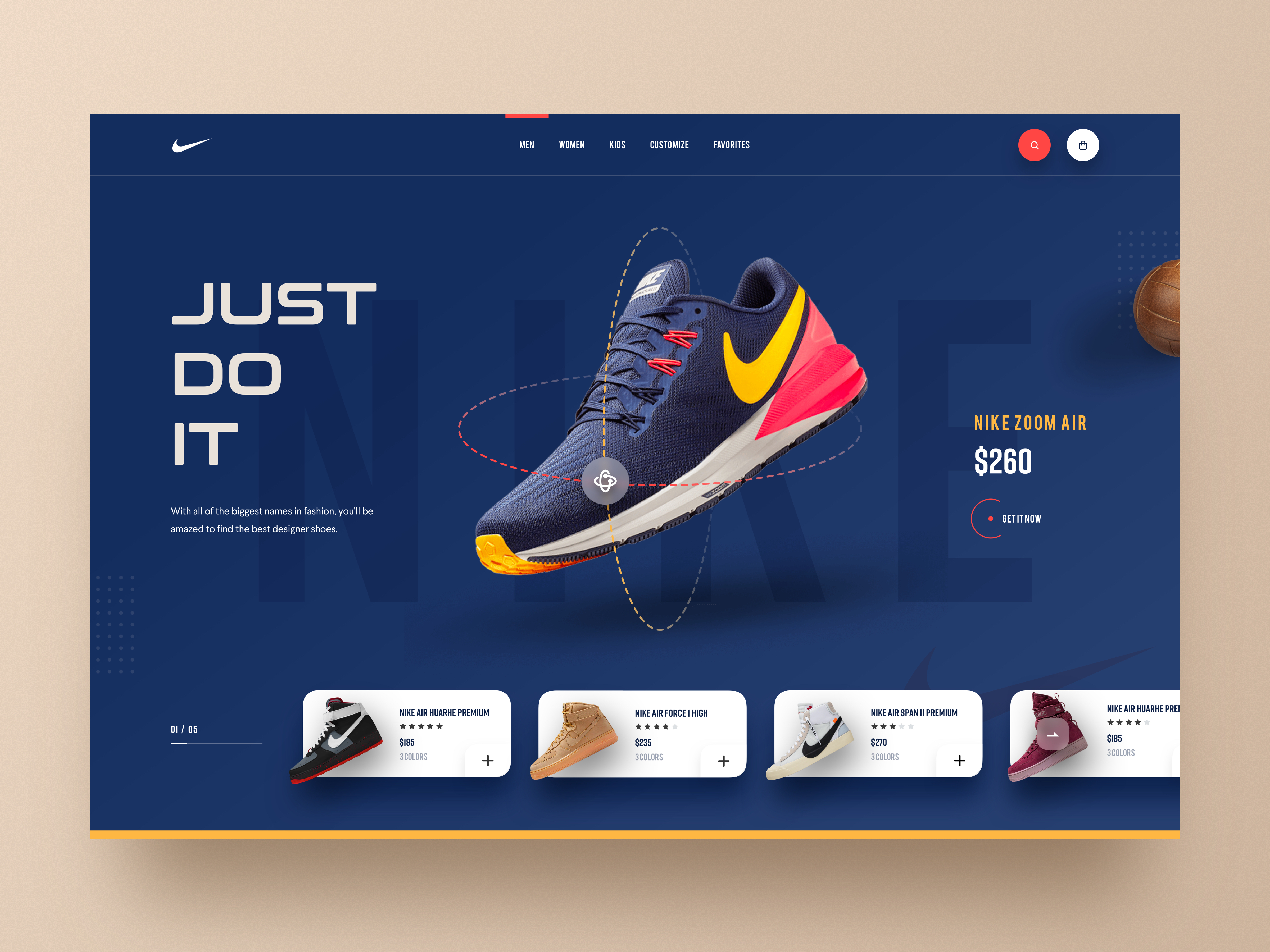 Nike Website Design V-2 by Farzan Faruk 